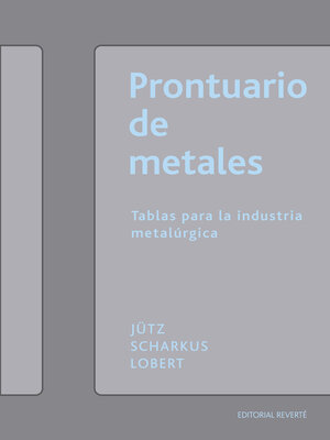 cover image of Prontuario de metales